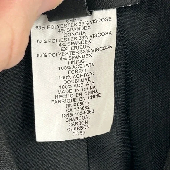 Bebe Womens Blazer 6 Charcoal Grey Pink Contrast Stitch Y2K Officecore Chic - Picture 4 of 9